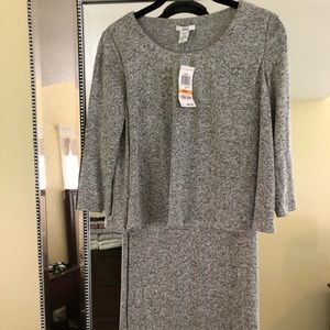 Faux peplum fitted dress